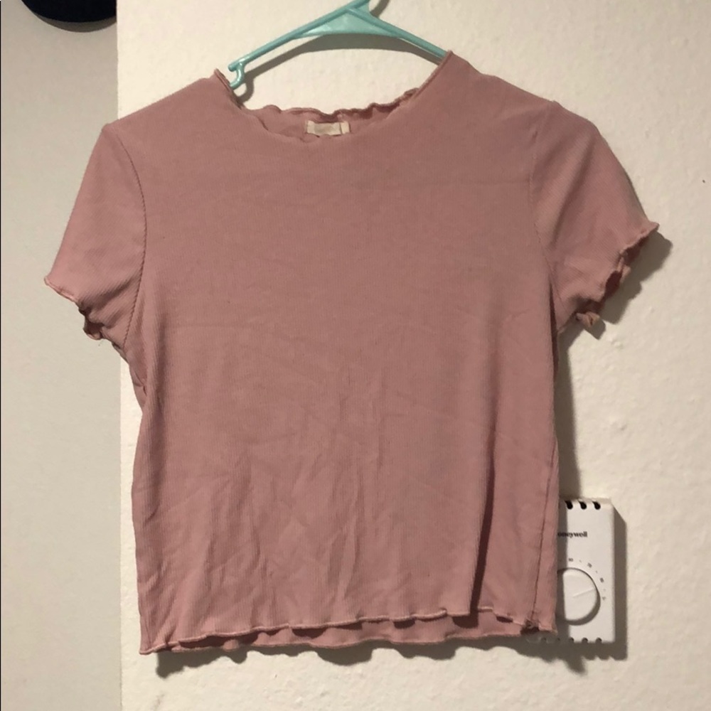 Pink ruffled shirt